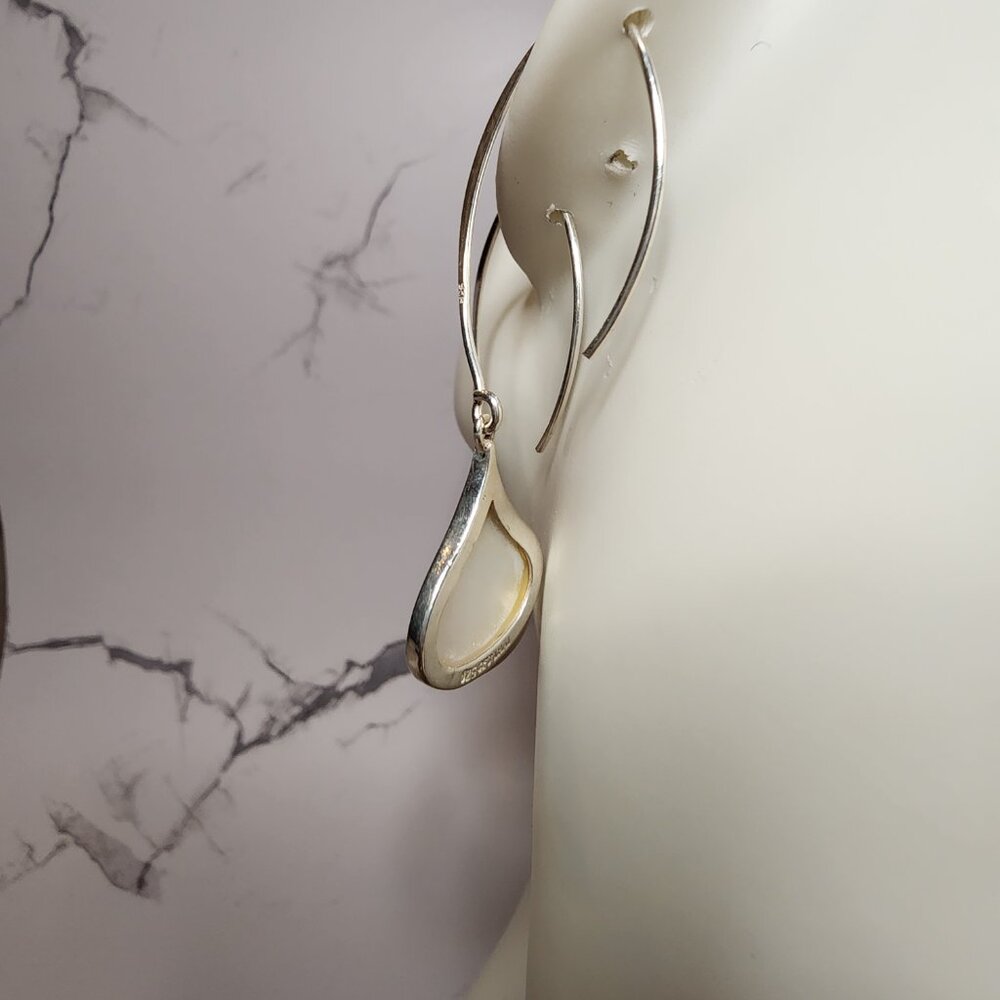 925 Dangle White Shell Earrings - image 4